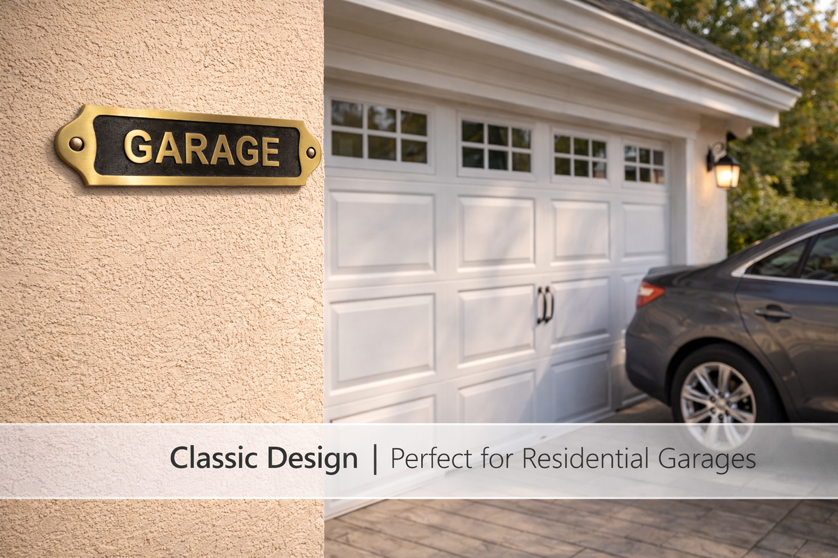 Brass Garage Sign Plaque