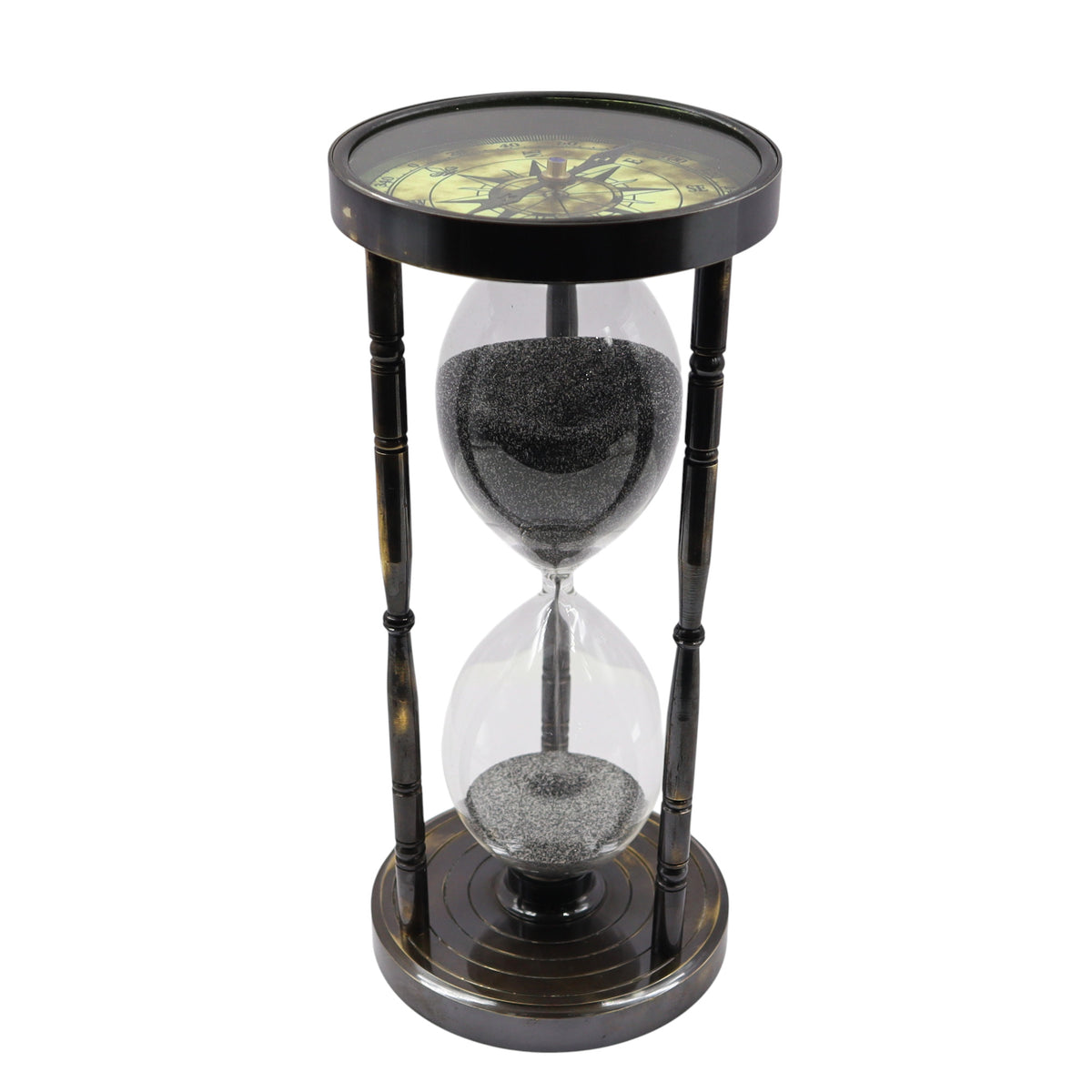 10-Minute Sand Timer with Compass on Both Ends