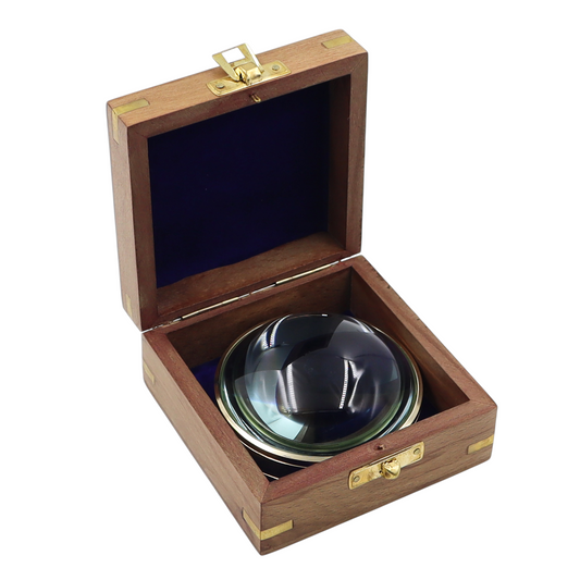 Paperweight Magnifying Glass with Wooden Box