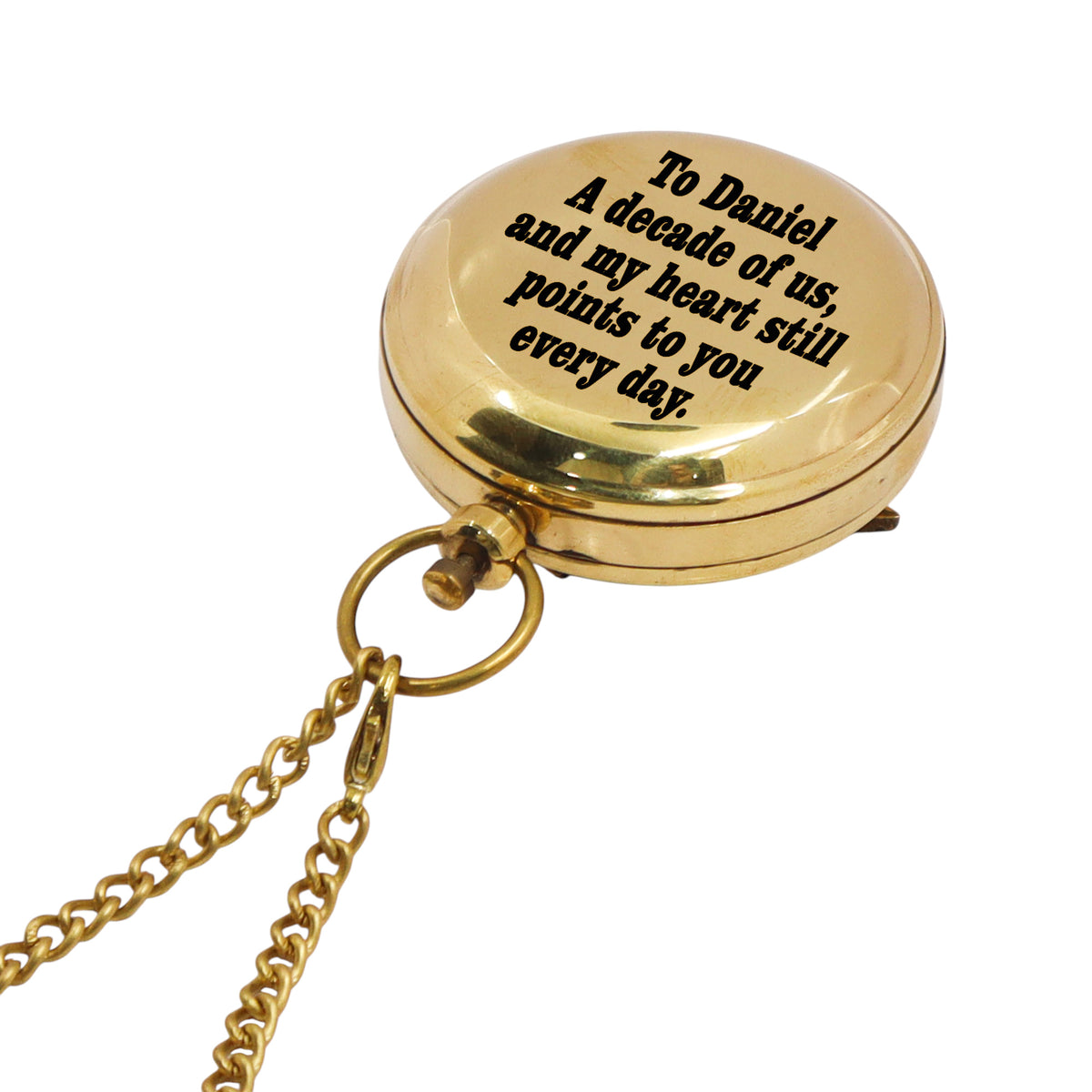 Personalised 2-Inch Sundial Compass for 10th Tin Anniversary Gift