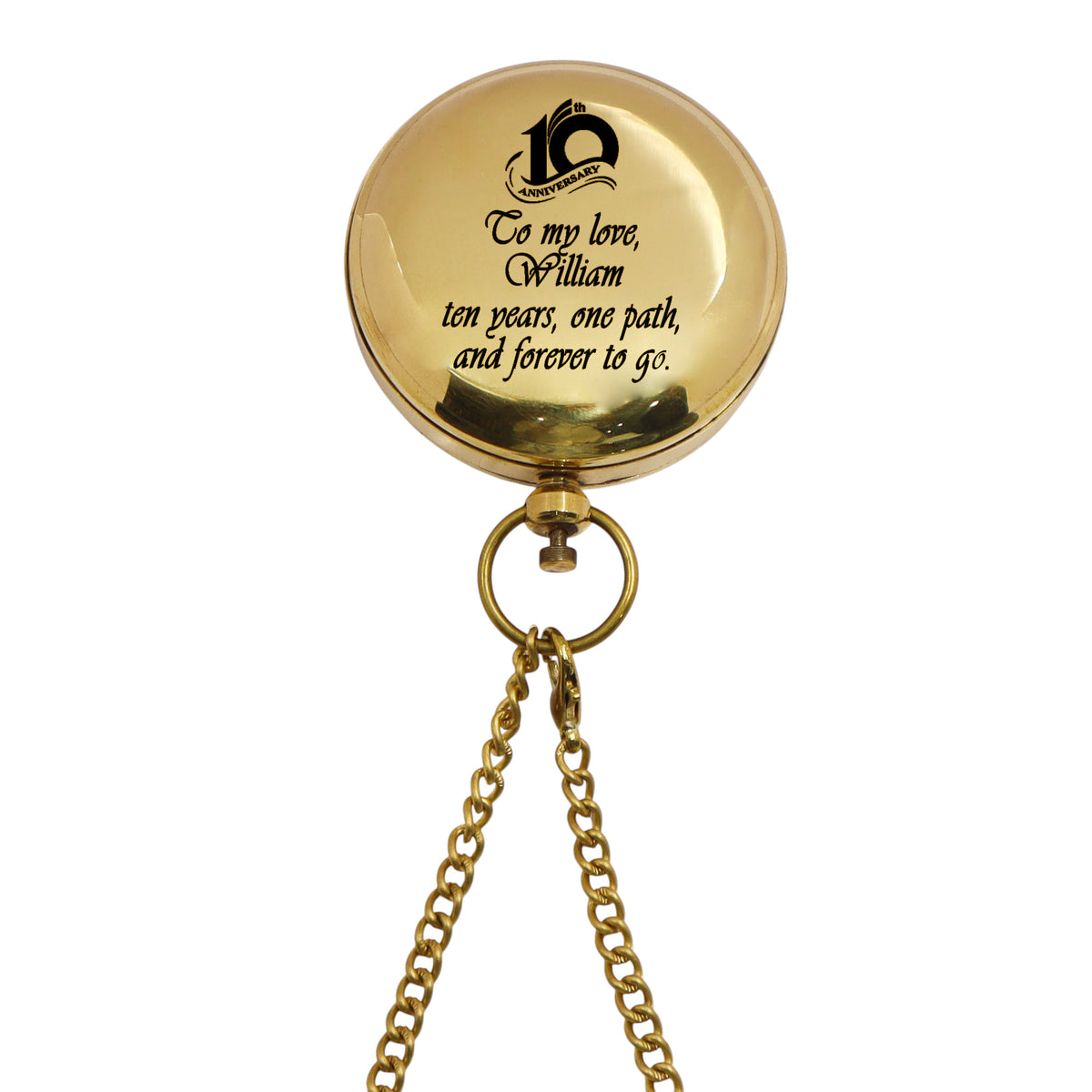 Personalised 2-Inch Brass Sundial Compass