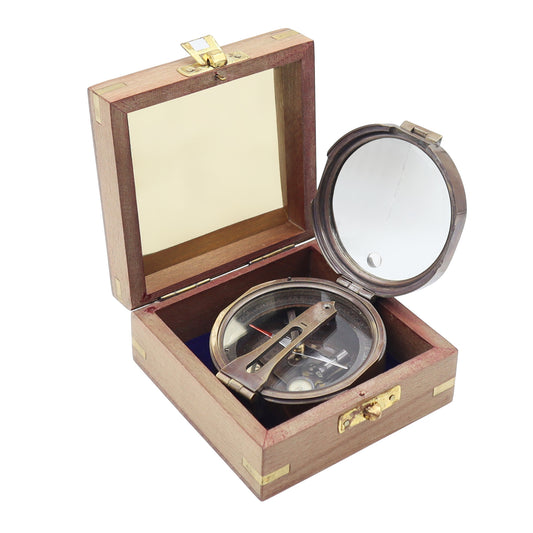 Personalised Brunton Compass with Wooden Box