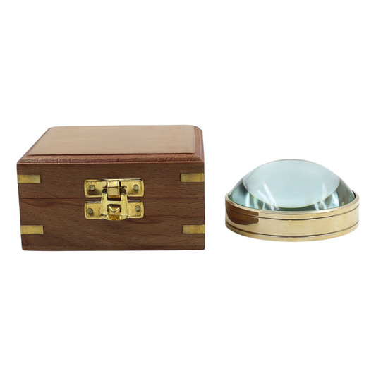 Paperweight Magnifying Glass with Wooden Box