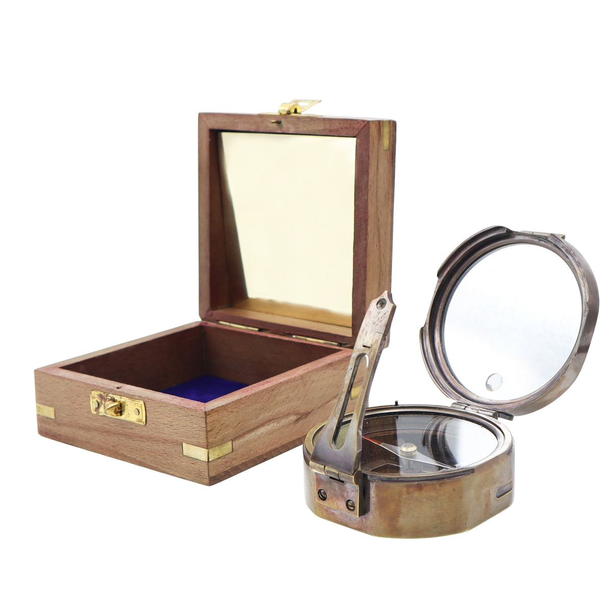 Personalised Brunton Compass with Wooden Box