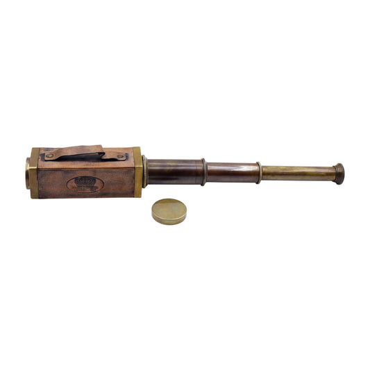 Personalised Folding Telescope in Leather Case