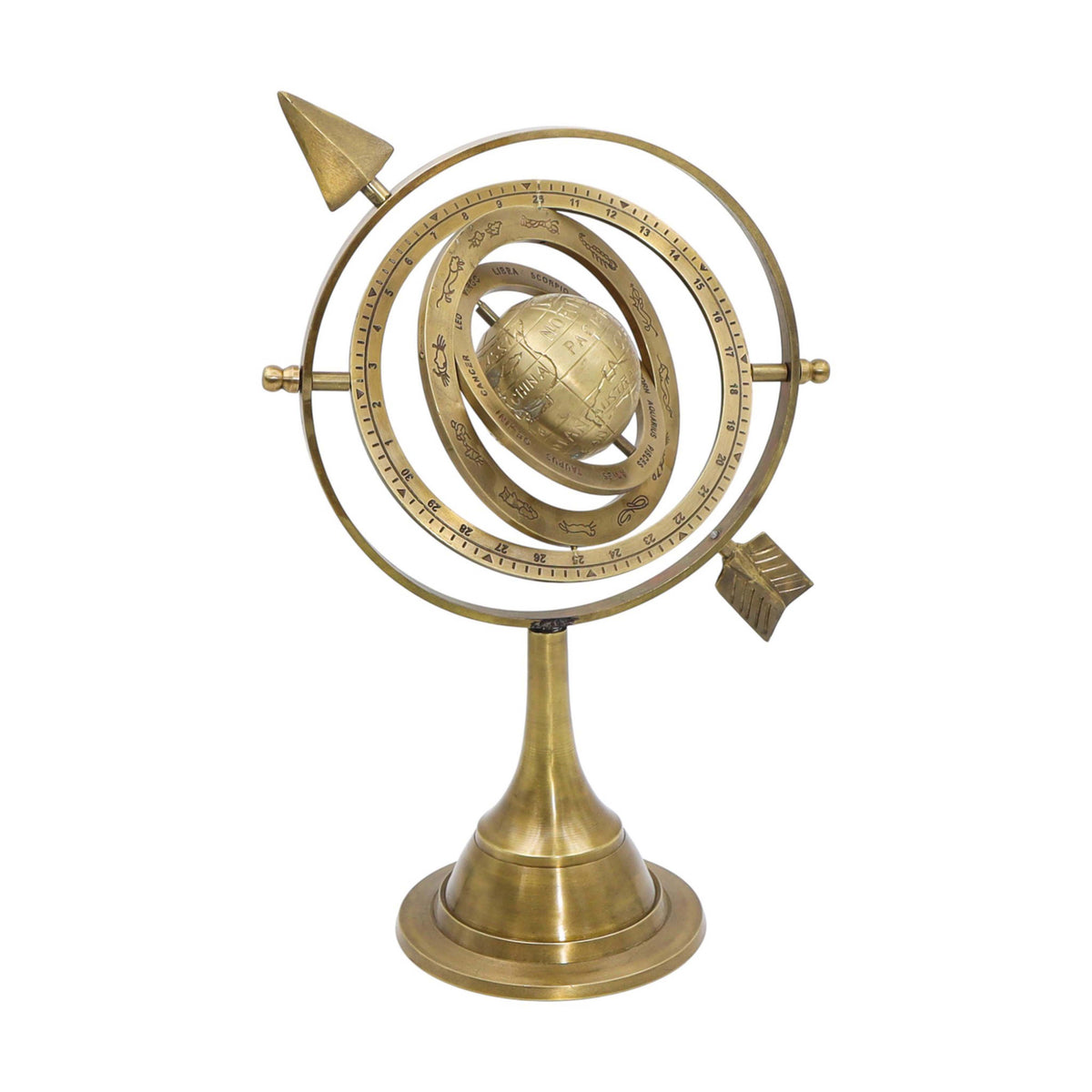 Personalised 10-inch Bronze Armillary Sphere With Arrow