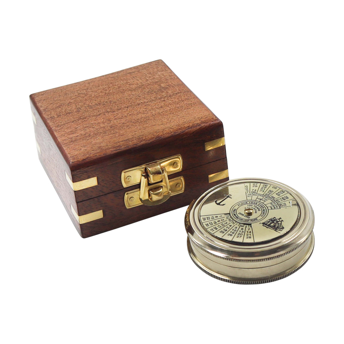 Personalised 100 Year Brass Calendar Compass