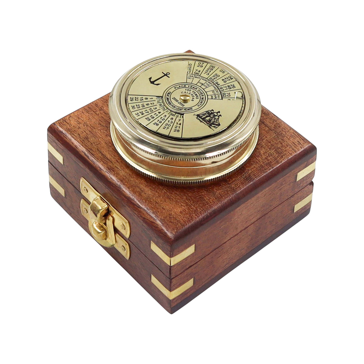 Personalised 100 Year Brass Calendar Compass