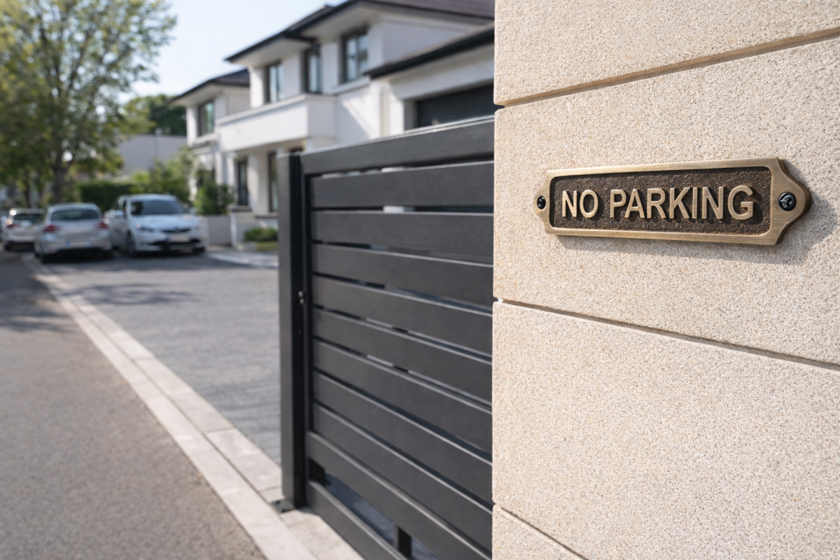 Custom No Parking Solid Brass Plaque