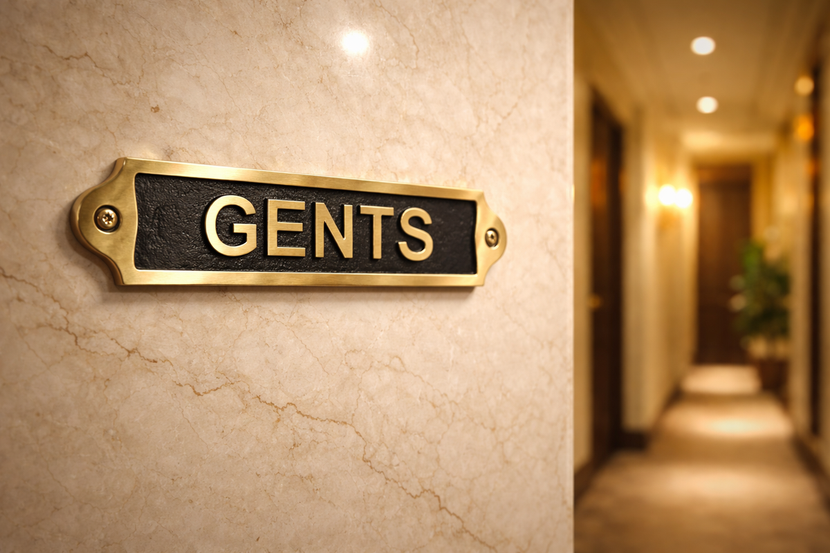 Custom Antique Style Gents Wall Plaque