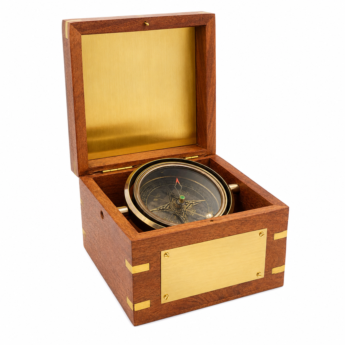 Personalised Royal Gimbal Compass with Brass Plaque