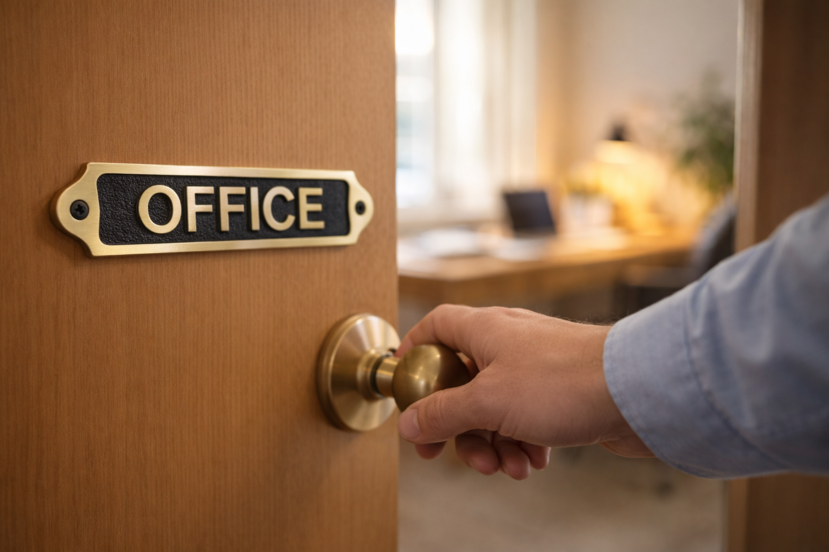 Personalised Office Brass Plaque