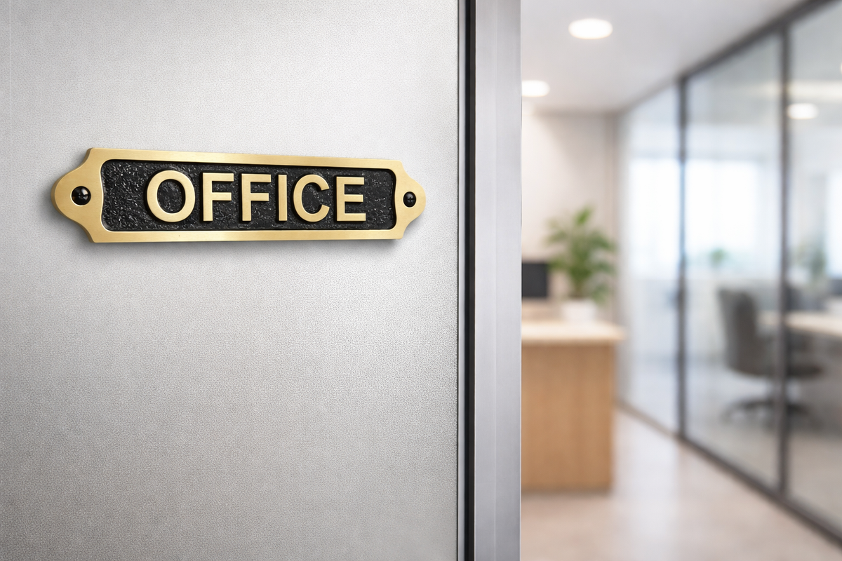 Personalised Office Brass Plaque