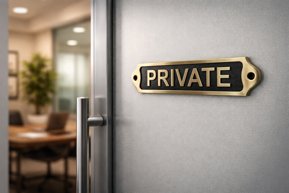 Private Brass Door Plaque