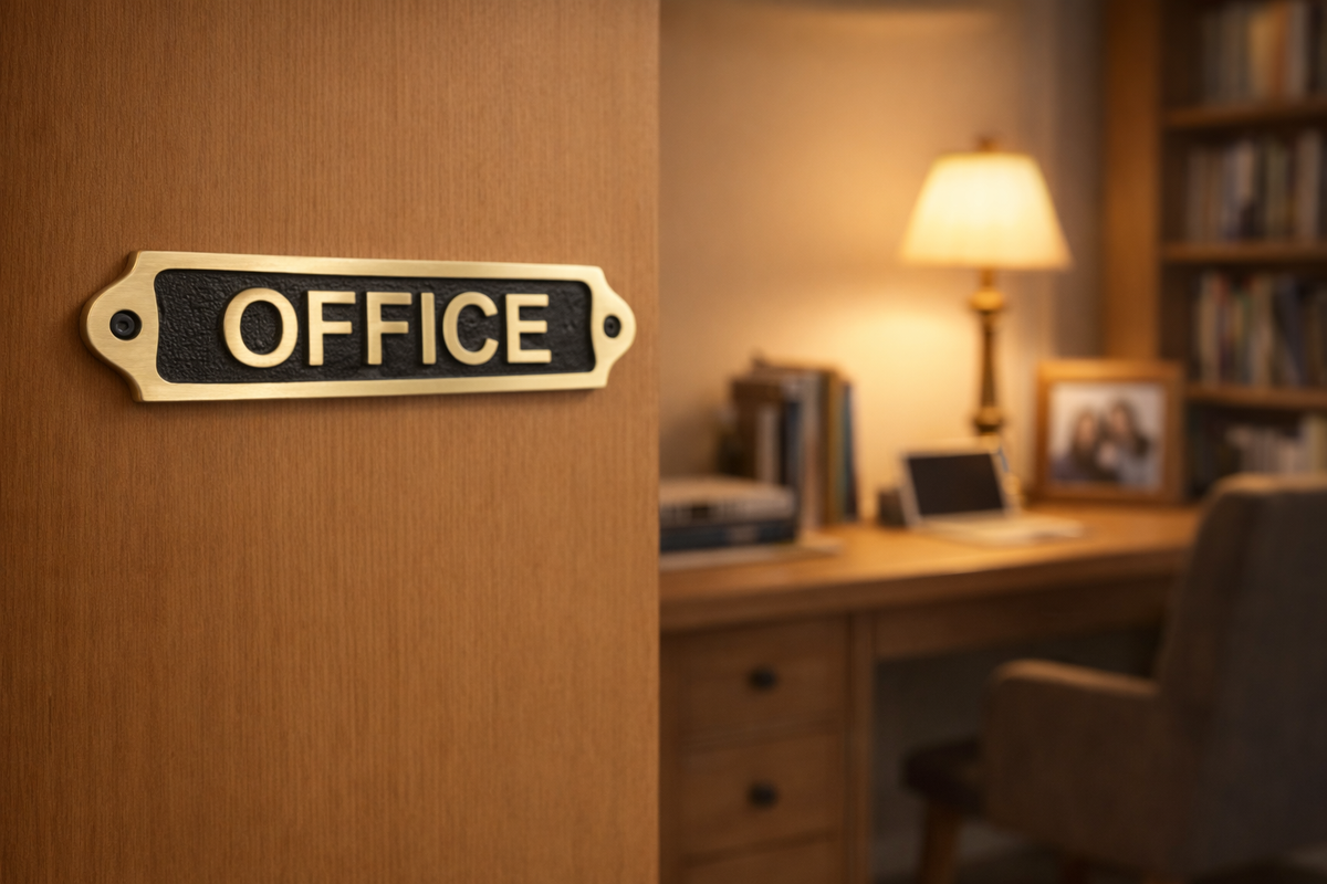 Personalised Office Brass Plaque