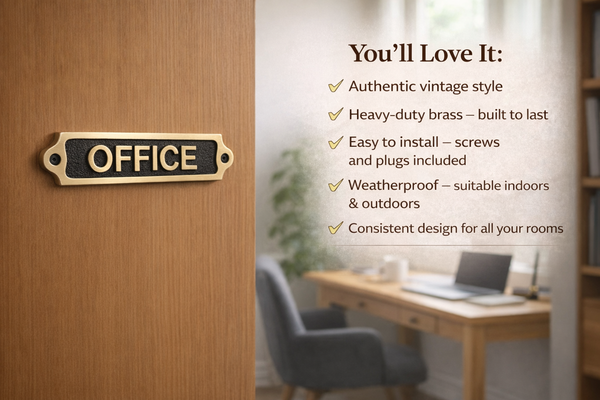 Personalised Office Brass Plaque