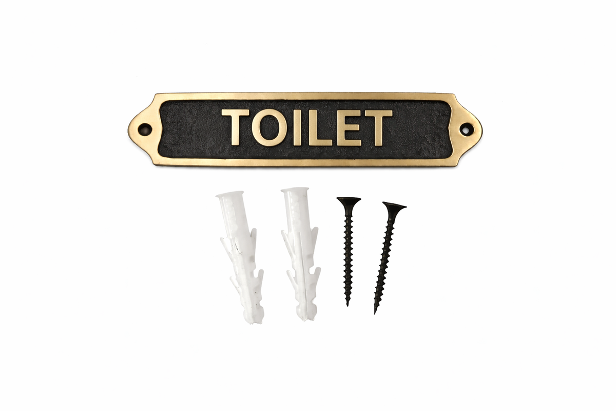Toilet Solid Brass Plaque