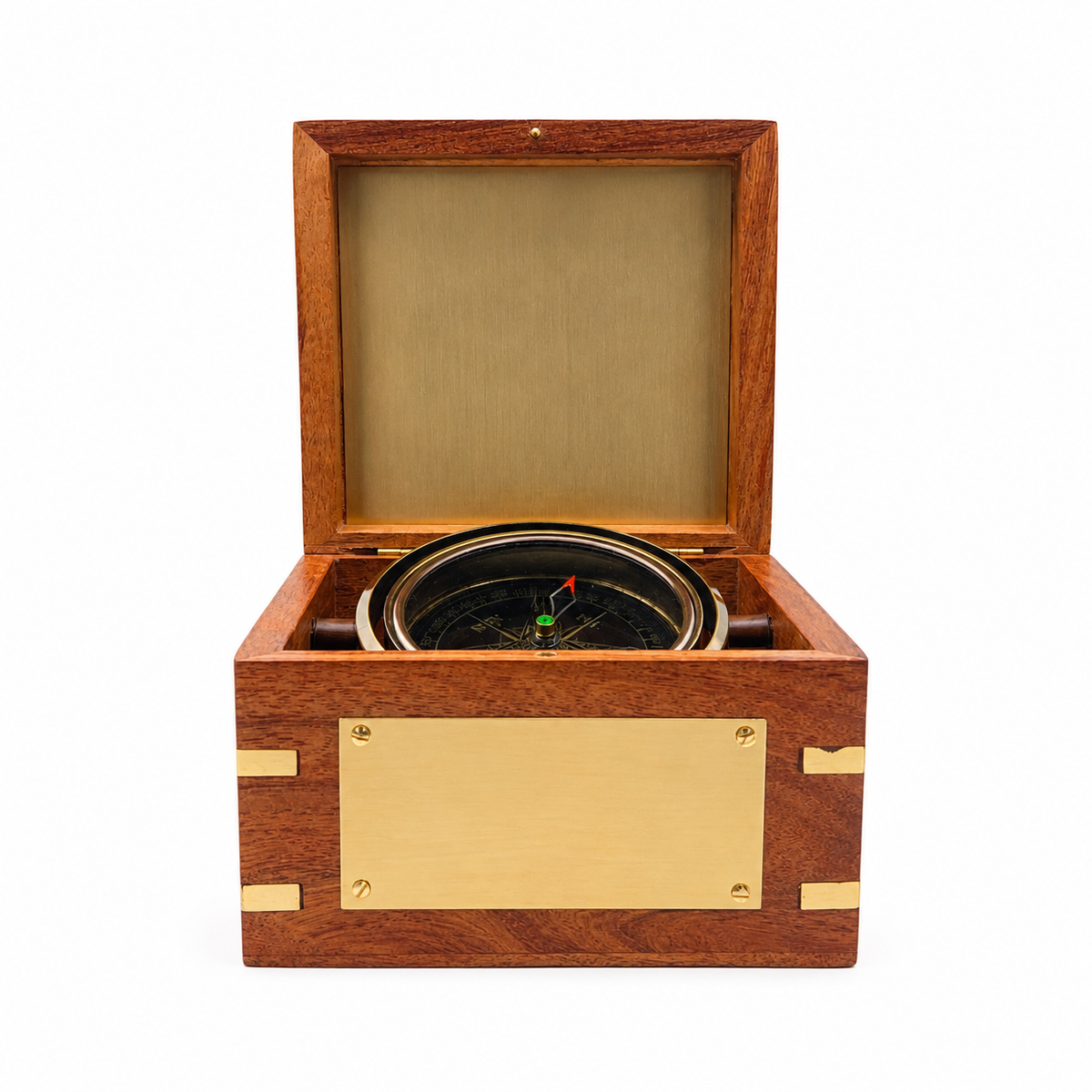 Personalised Royal Gimbal Compass with Brass Plaque