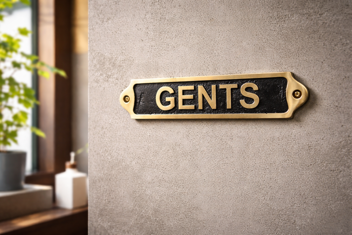 Custom Antique Style Gents Wall Plaque