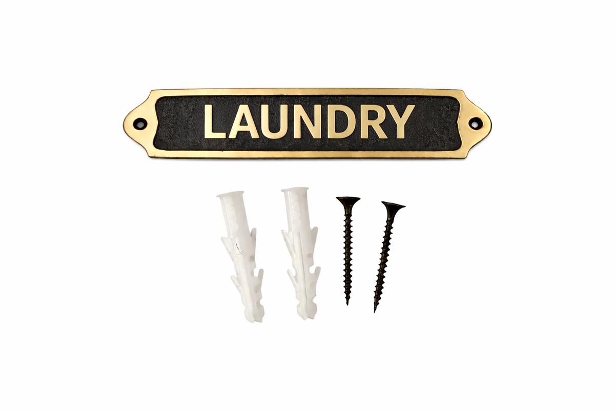 Solid Brass Laundry Sign
