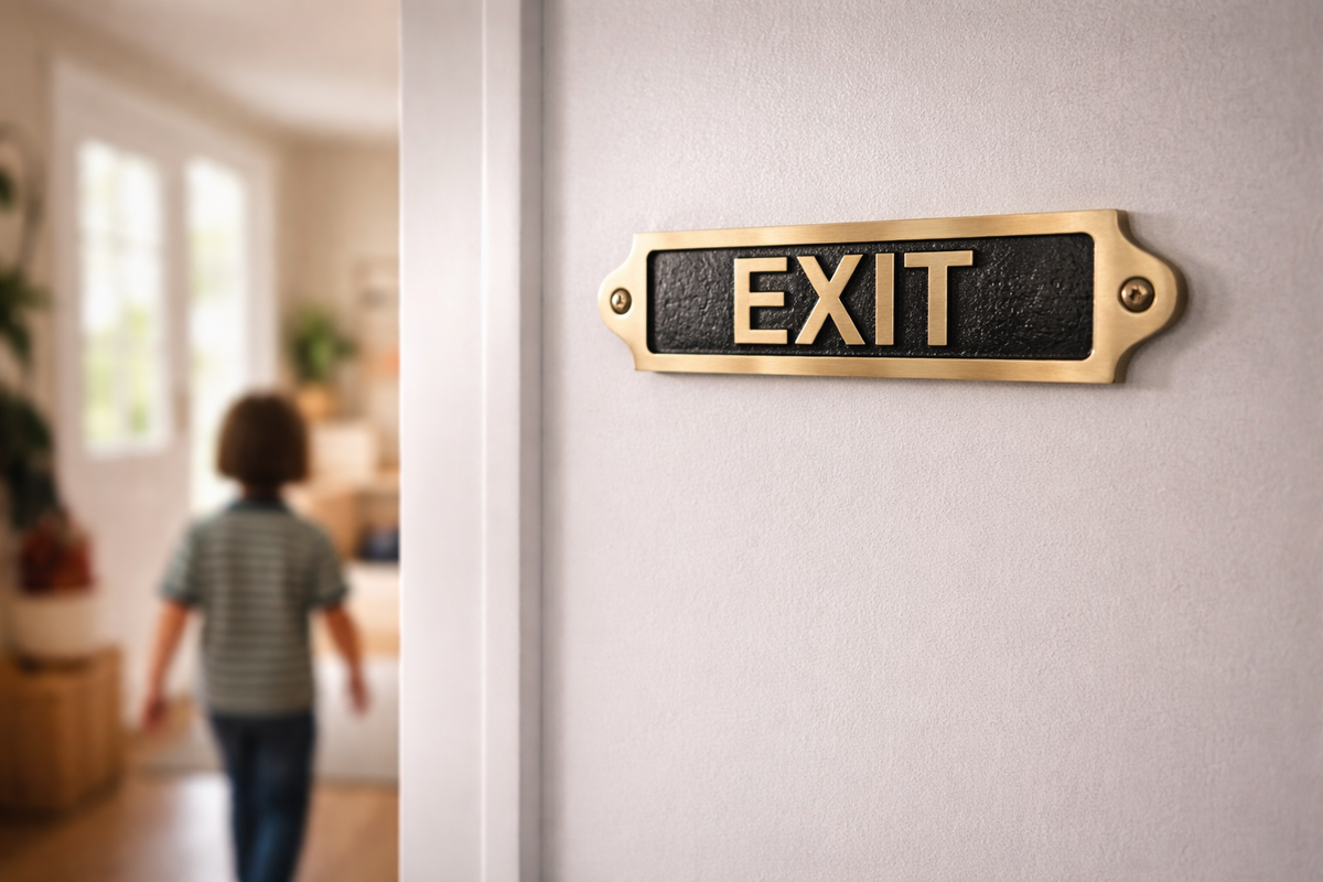 Engraved Brass Exit Plaque