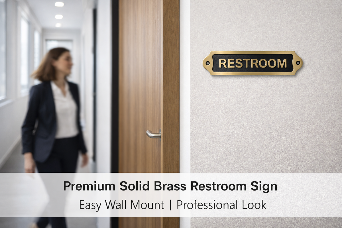 Custom Brass Restroom Plaque