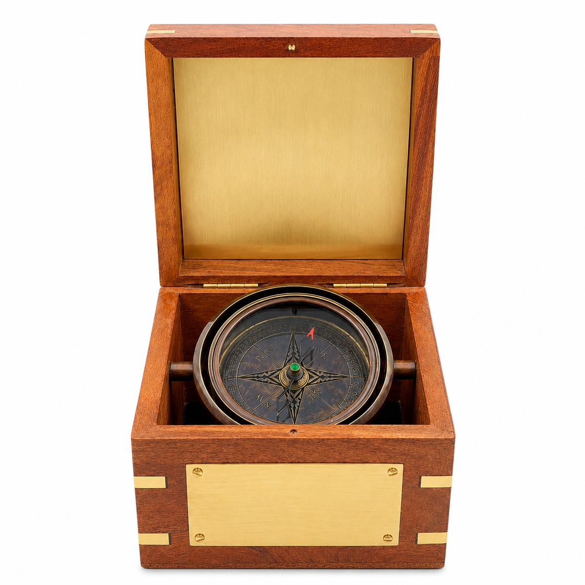 Personalised Royal Gimbal Compass with Brass Plaque