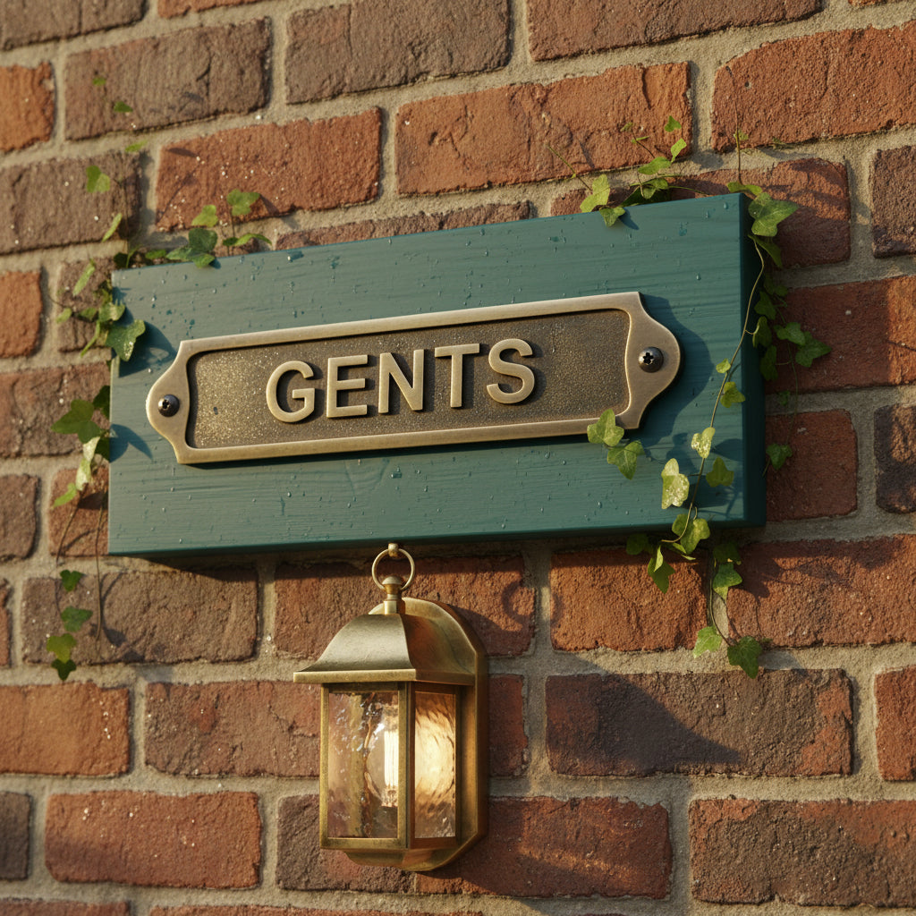 Custom Antique Style Gents Wall Plaque