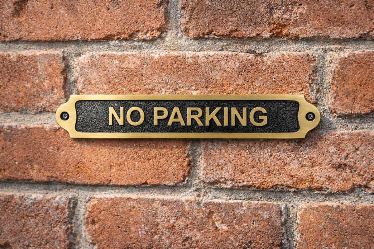 Custom No Parking Solid Brass Plaque