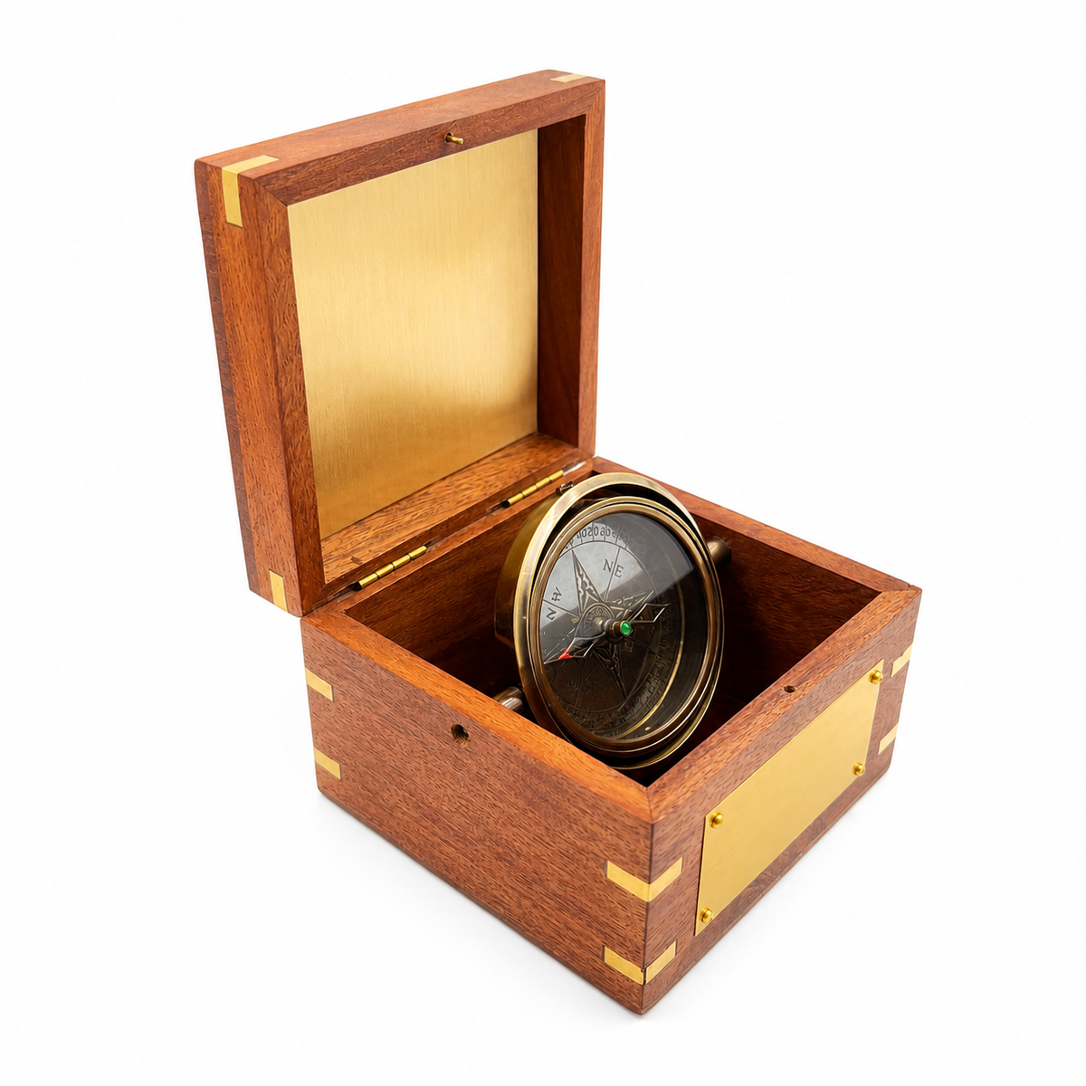 Personalised Royal Gimbal Compass with Brass Plaque