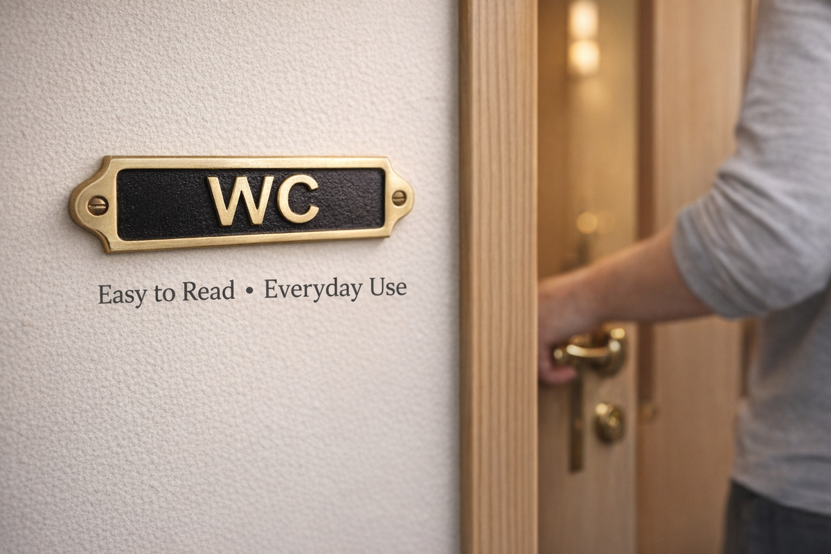 WC Solid Brass Plaque
