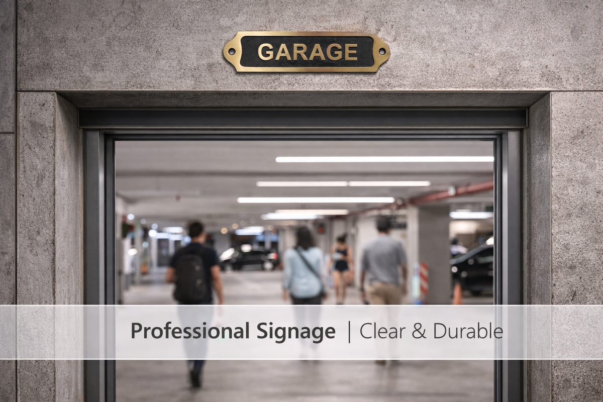 Brass Garage Sign Plaque