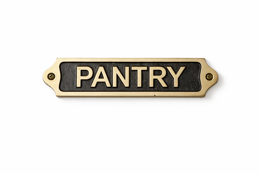 Solid Brass Pantry Door Plaque