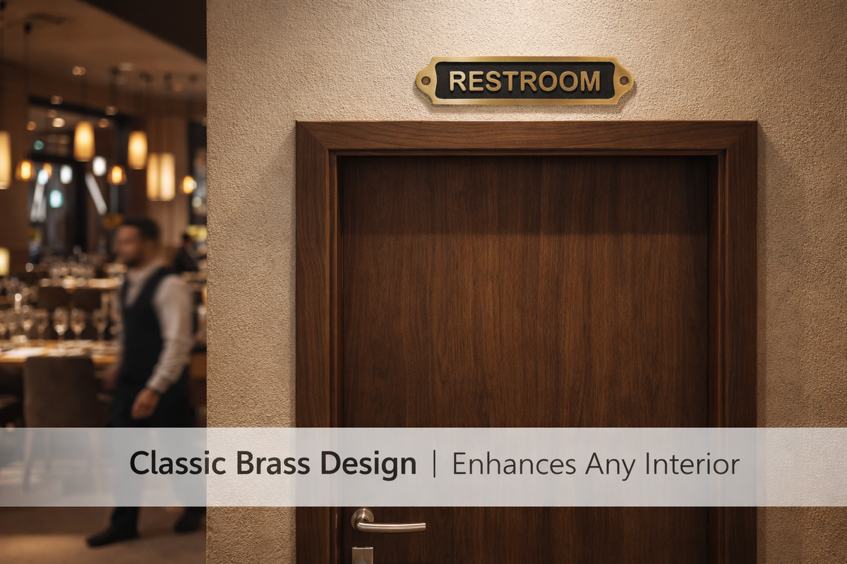 Custom Brass Restroom Plaque