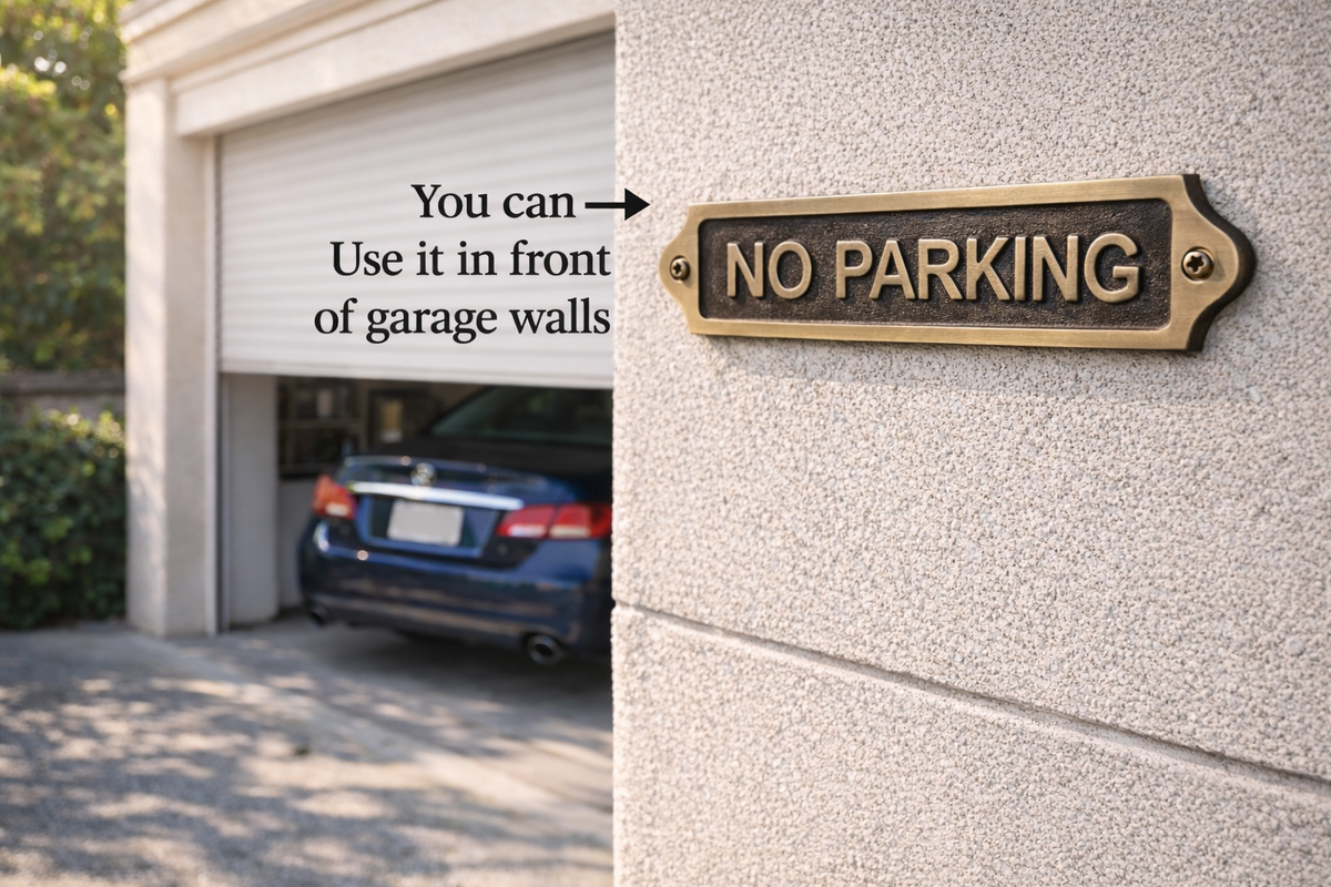 Custom No Parking Solid Brass Plaque