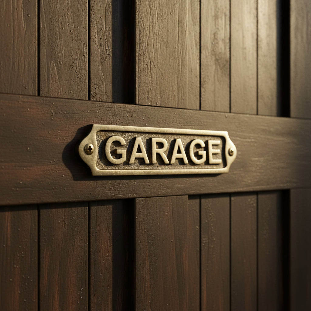 Brass Garage Sign Plaque