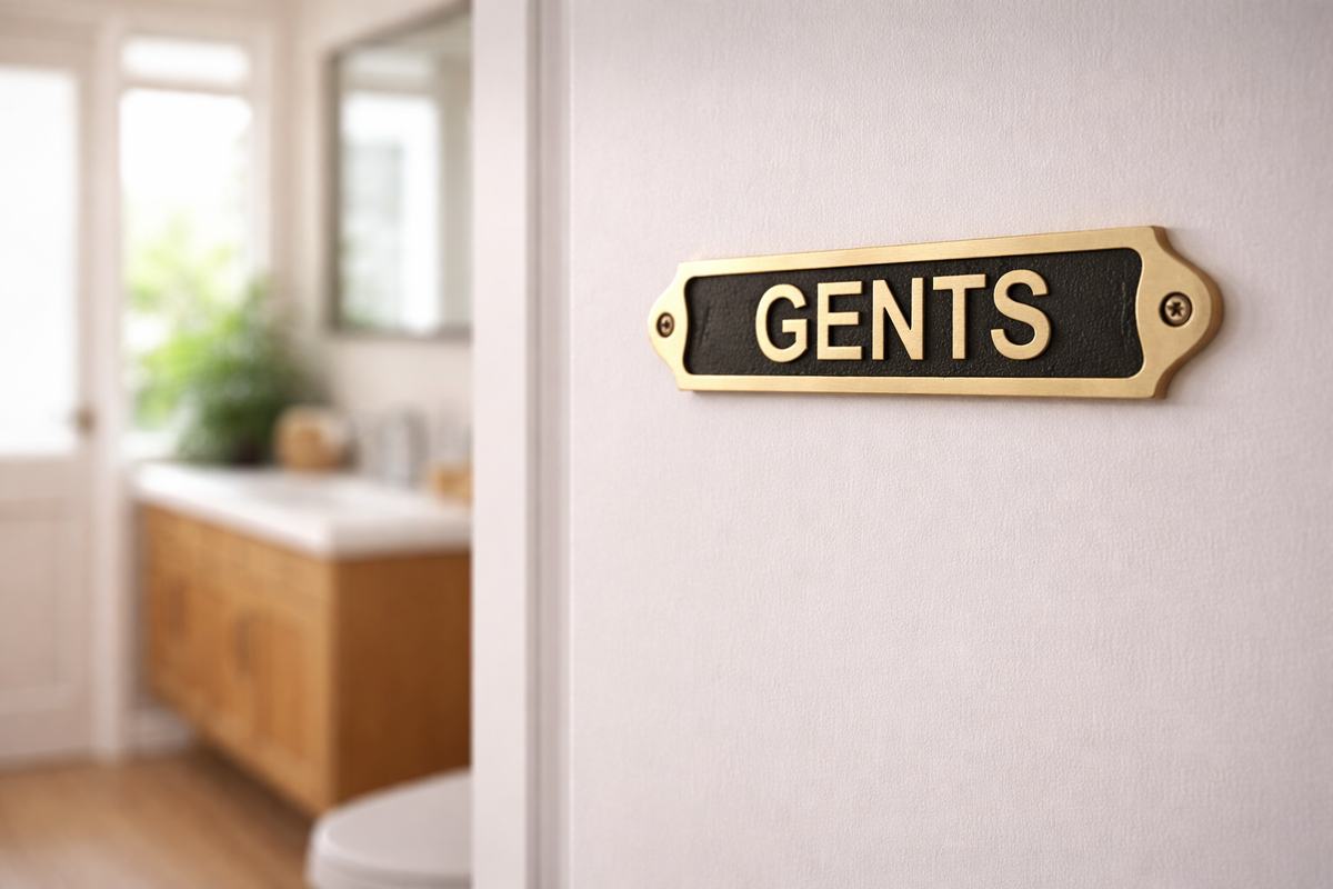 Custom Antique Style Gents Wall Plaque
