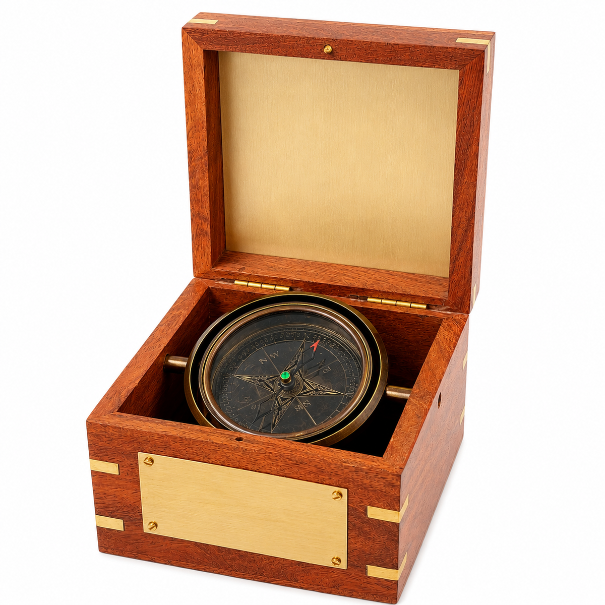 Personalised Royal Gimbal Compass with Brass Plaque
