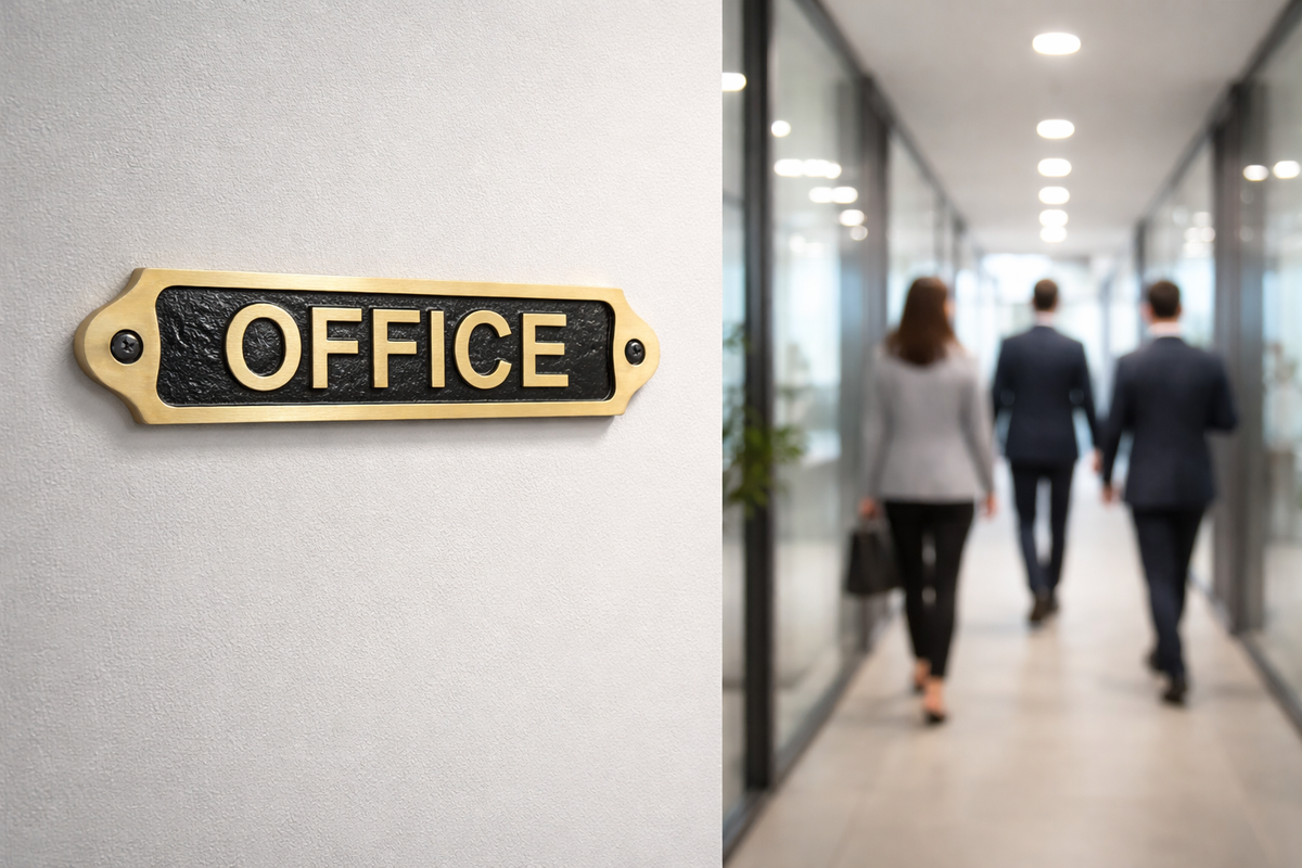 Personalised Office Brass Plaque