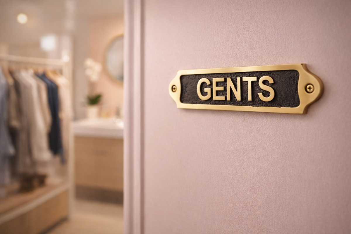 Custom Antique Style Gents Wall Plaque