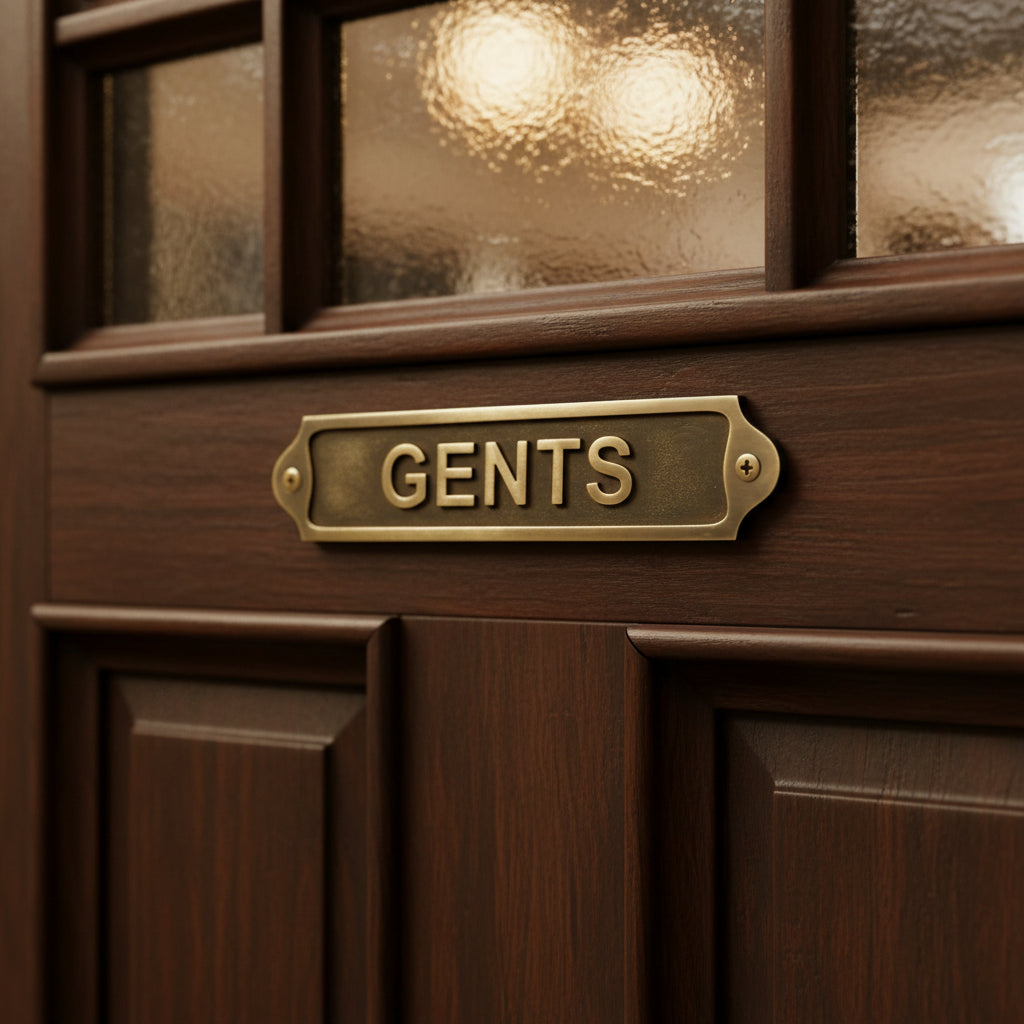 Custom Antique Style Gents Wall Plaque