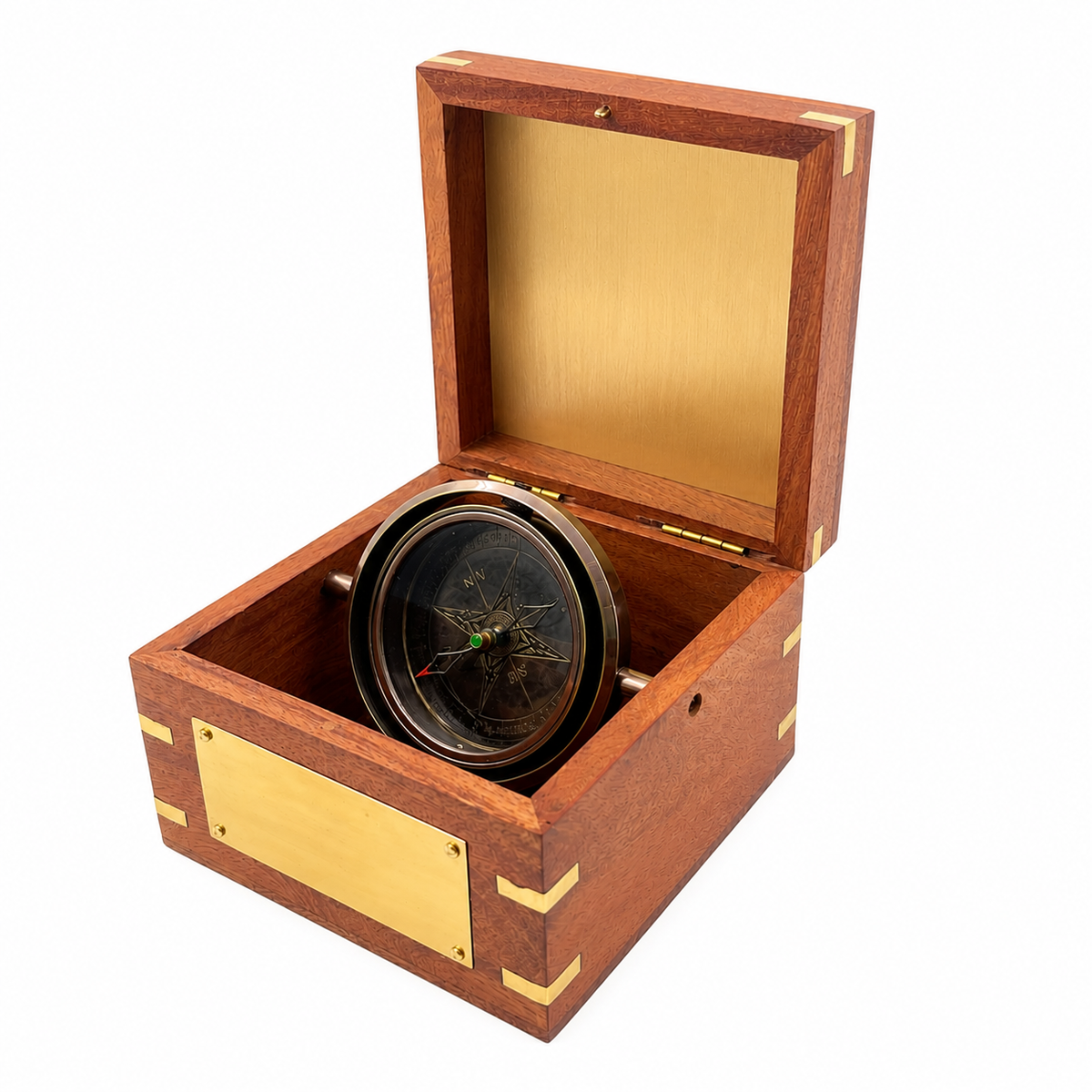 Personalised Royal Gimbal Compass with Brass Plaque