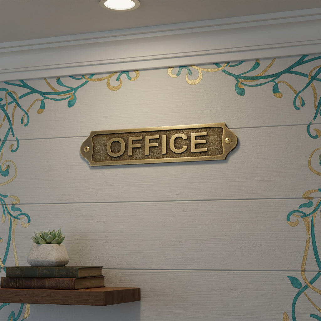 Personalised Office Brass Plaque