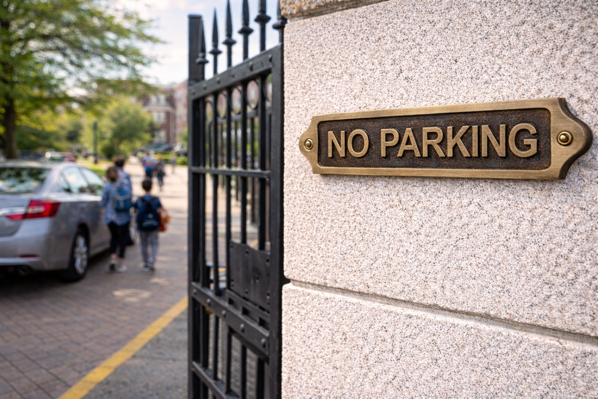 Custom No Parking Solid Brass Plaque