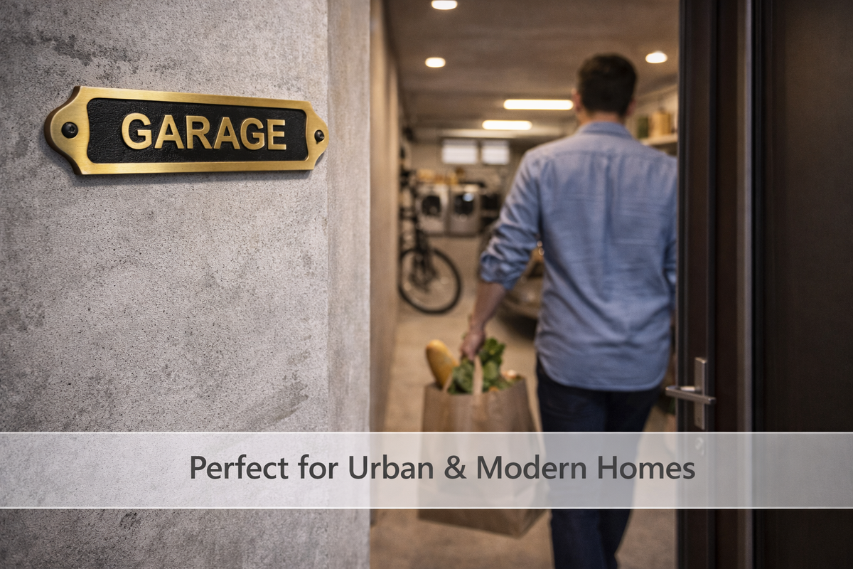 Brass Garage Sign Plaque
