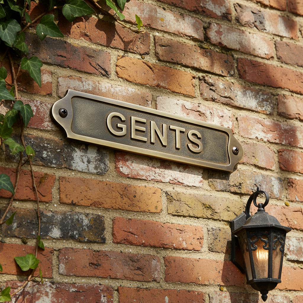 Custom Antique Style Gents Wall Plaque