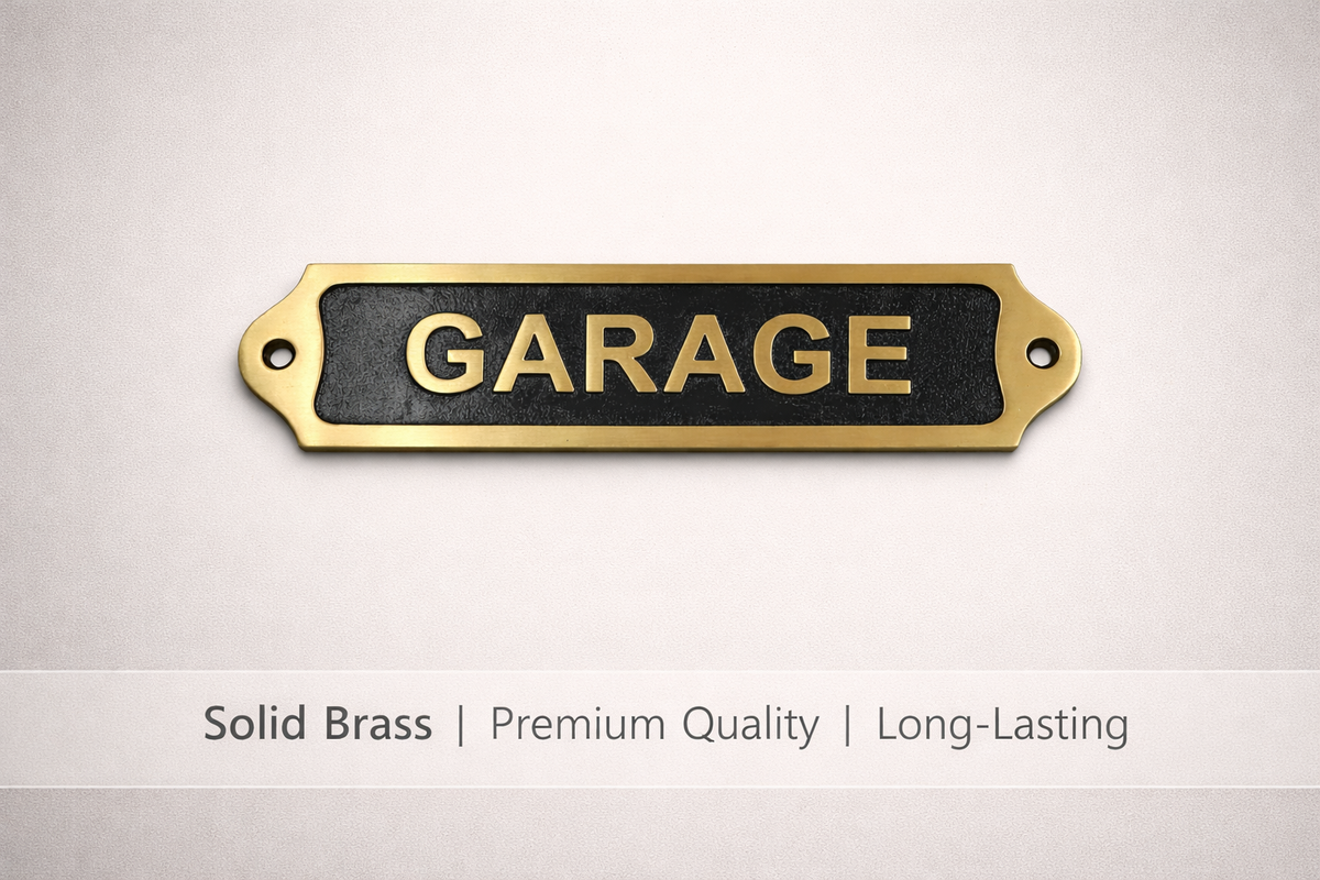 Brass Garage Sign Plaque