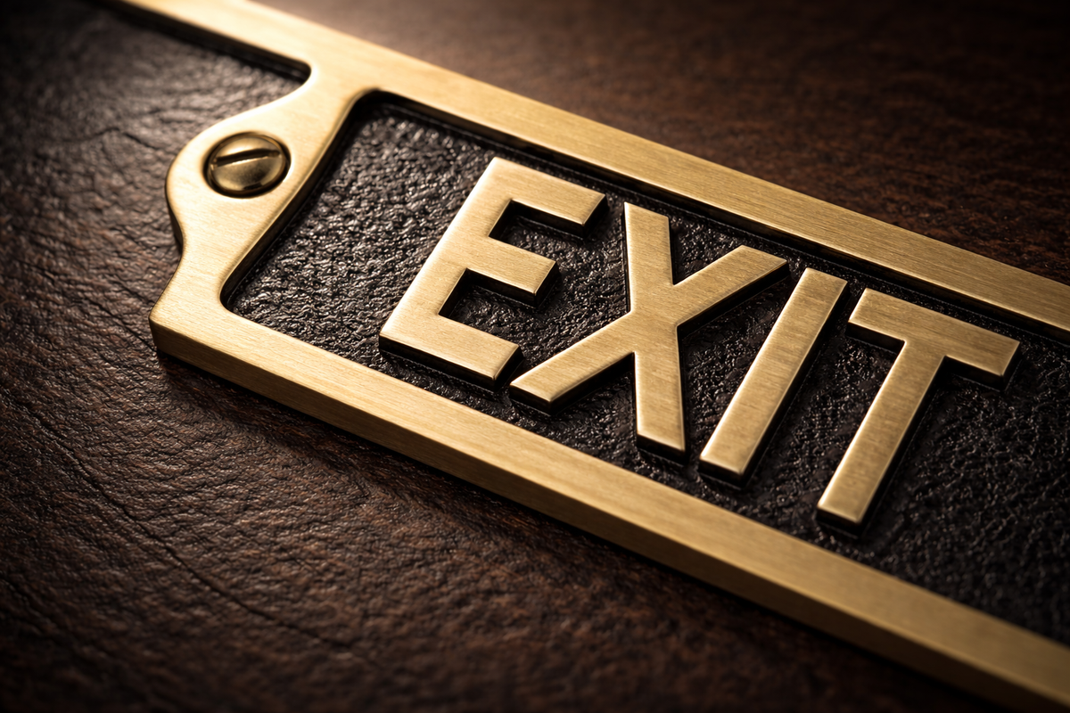 Engraved Brass Exit Plaque