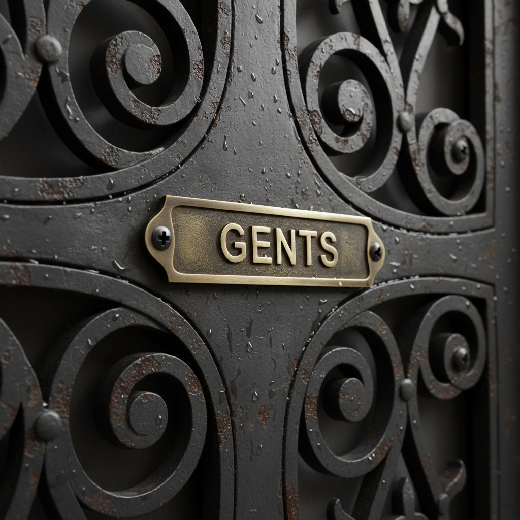 Custom Antique Style Gents Wall Plaque