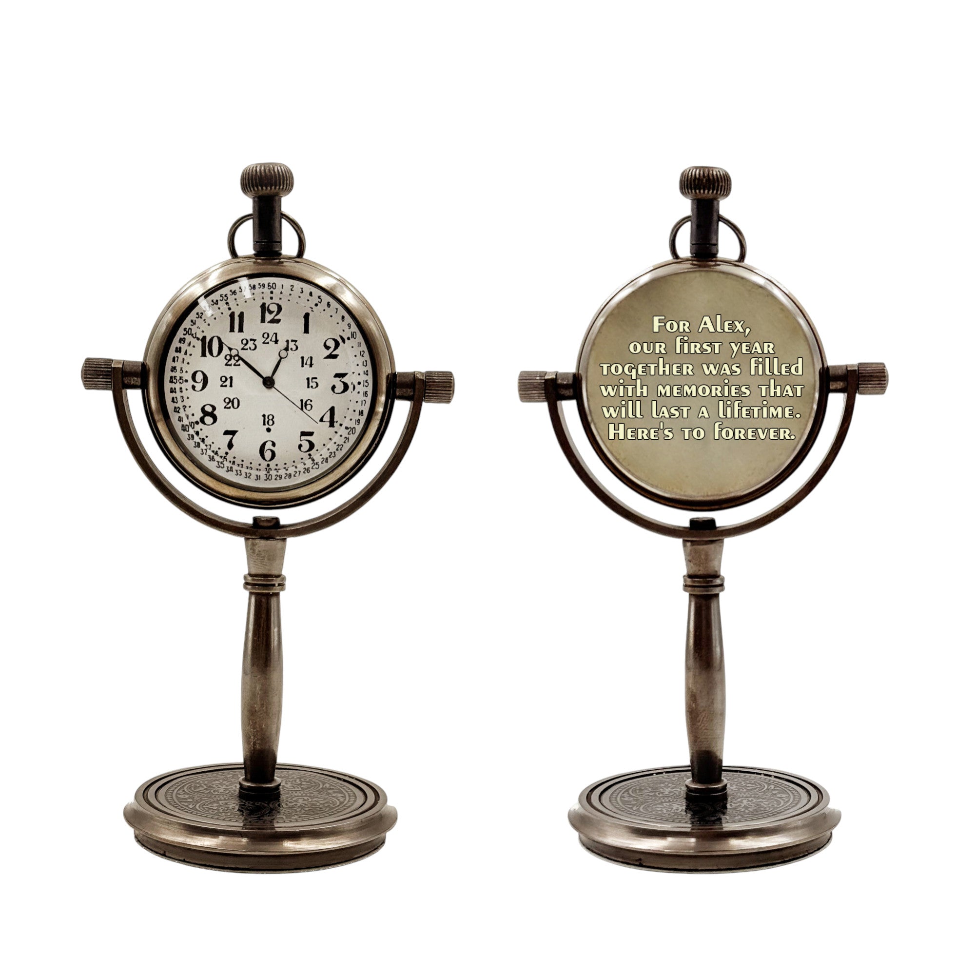 Personalised 1st Paper Anniversary Desk Clock